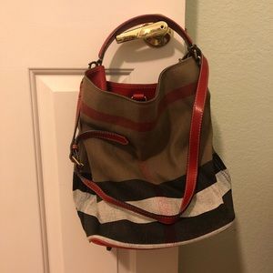 Burberry canvas bucket bag